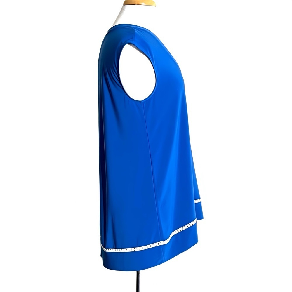 Chaus New York Royal Blue High Low Tunic Sleeveless Tank Top Scoop Neck Large - Picture 4 of 13